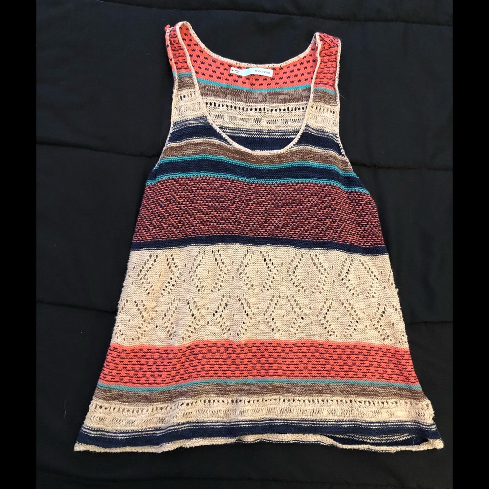 Knit stripped tank top